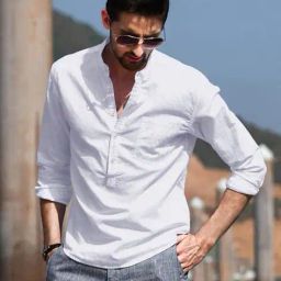be active x ag Men Regular Fit Short Kurta with Patch Pocket image 3