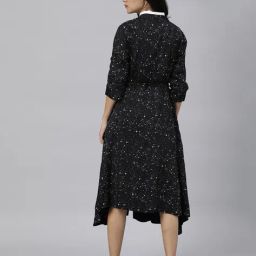 rareism Micro Print Long Shrug with Tie-Up image 3