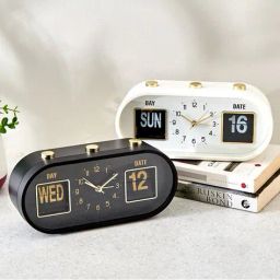 home centre Gloss Table Alarm Clock with Day & Date Display image 3