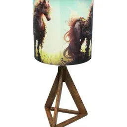 homesake Triangle Wooden Table Lamp with Shade image 3