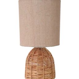 homesake Raffia Table Lamp with Fabric Shade image 3