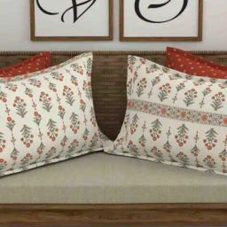 chhavi india Set of 4 Floral Print Rectangular Pillow Covers image 3