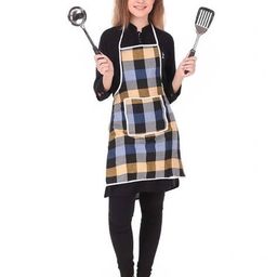 revexo Checked Apron with Patch Pocket image 3