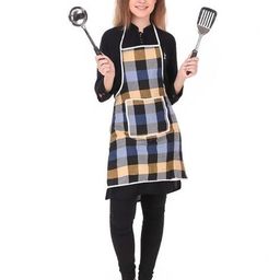 revexo Checked Apron with Patch Pocket image 3