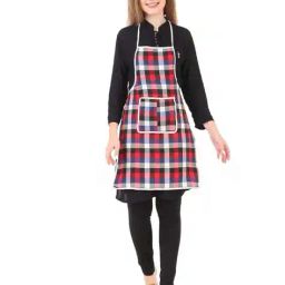 revexo Set of 2 Checked Apron with Patch Pocket image 3