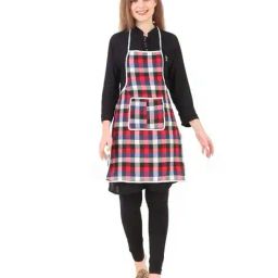 revexo Set of 2 Checked Aprons with Patch Pocket image 3