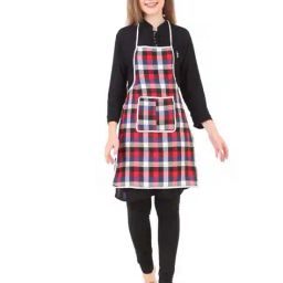 revexo Set of 2 Checked Aprons with Patch Pocket image 3