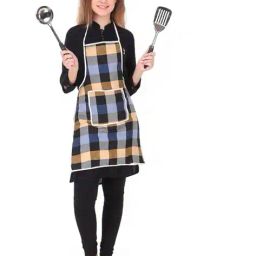 revexo Set of 2 Checked Aprons with Patch Pocket image 3