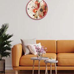 random Embossed Round-Shaped Dial Wall Clock image 3