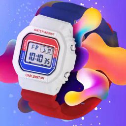 carlington Men Digital Wrist Watch - Junior 718 White image 3