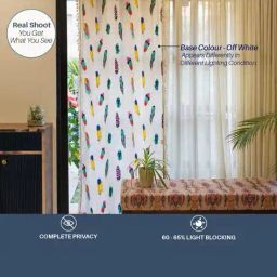 urban space Feather Print Window Curtains with Eyelet Header image 3