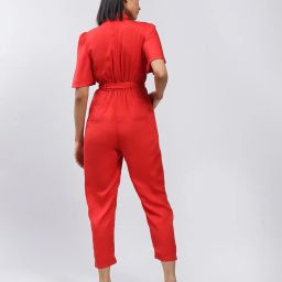 label ritu kumar Zip-Front Jumpsuit with Belt image 4