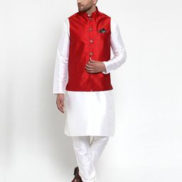 jompers Micro Print Nehru jacket with Button Closure image 4