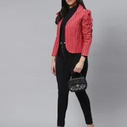 cottinfab Striped Open-Front Jacket image 4