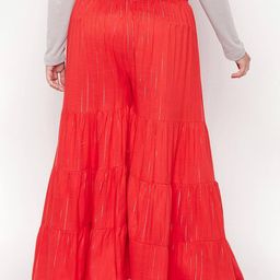 clora creation plus Flared Shararas with Elasticated Drawstring Waist image 4