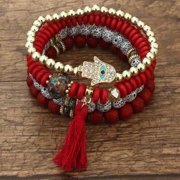 shining diva Set of 4 Evil Eye Boho Bohemian Bracelets image 4