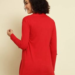 trend arrest Front-Open Shrug with Roll-Up Tab Sleeves image 4