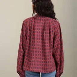 u.s. polo assn. Geometric Print Shirt with Mandarin Collar image 4