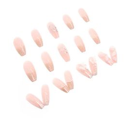 pink truck Set Of 24 Artificial Reusable Nails in Pearls on Butterfly Design image 4