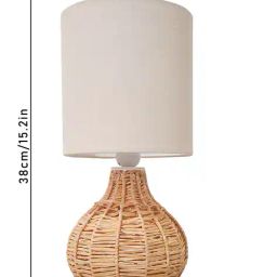 homesake Raffia Table Lamp with Fabric Shade image 4