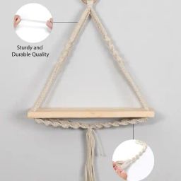 homesake Triangular Macrame Wall Hanging Shelf image 4