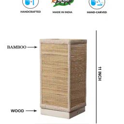 devansh Table Lamp with Square Bamboo Shade image 4