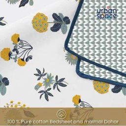 urban space Printed Double Bedsheet Dohar Set with Pillow Covers image 4