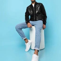 campus sutra Zip-Front Biker Jacket with Slip Pockets image 4