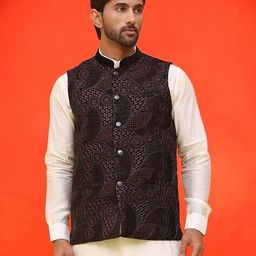 jompers Men Self-design Nehru jacket image 4