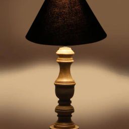 devansh Cotton Table Lamp with Wood Base image 4