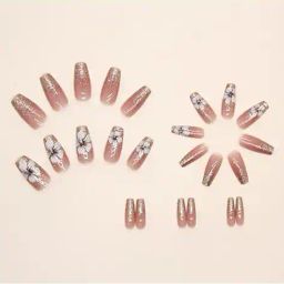 pink truck Set of 24 Artificial Reusable Nails  image 4