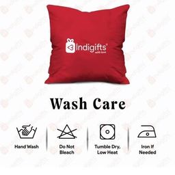 indigifts Typographic Print Square Satin Cushion Cover 12" x 12" image 4