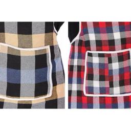 revexo Set of 2 Checked Apron with Patch Pocket image 4
