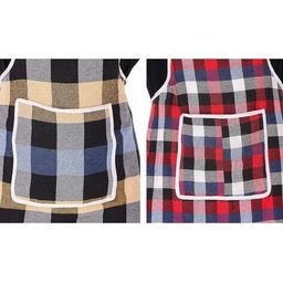 revexo Set of 2 Checked Aprons with Patch Pocket image 4