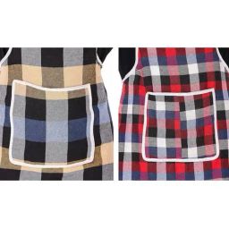 revexo Set of 2 Checked Aprons with Patch Pocket image 4
