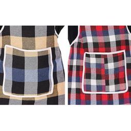 revexo Set of 2 Checked Aprons with Patch Pocket image 4