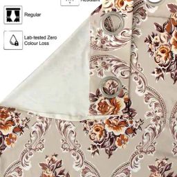 cortina eyelet curtain Pack of 2 Floral Print Window Curtain  image 4