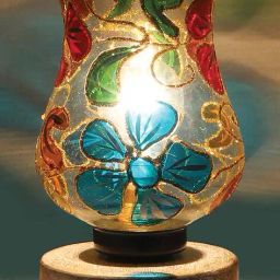 devansh Mosaic Table Lamp with Shade & Wooden Base image 4