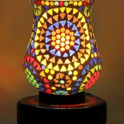 devansh Mosaic Table Lamp with Shade & Wooden Base image 4