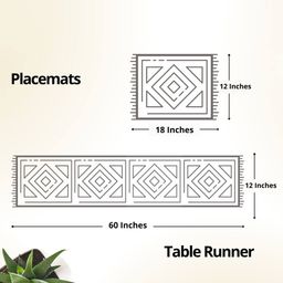 peepul tree Set of 6 Handmade Dining Placemats with Table Runner image 5