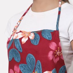 arrabi Floral Print Apron with Patch Pockets image 5