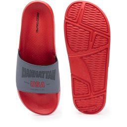 red tape Men Typographic Print Round-Toe Slides image 5