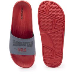 red tape Men Typographic Print Round-Toe Slides image 5