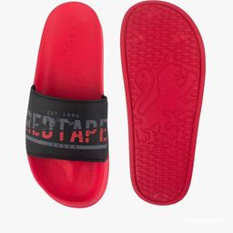 red tape Open-Toe Slip-On Flat Slides image 5