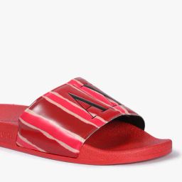 armani exchange Logo Print Rubber Slides with Stripes image 5