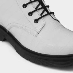 adorly Croc-Patterned Ankle-Length Lace-Up Boots image 5