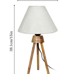 homesake Wooden Tripod Table Lamp with Shade image 5