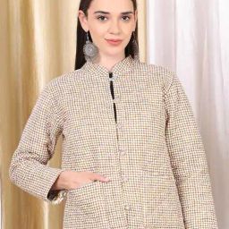 jabama Women Floral Print Jacket with Loop-Button Front image 5