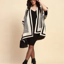 global republic Women Houndstooth Front-Open Shrug with Insert Pockets image 5