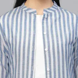 largish Striped Open-Front Longline Shrug image 5